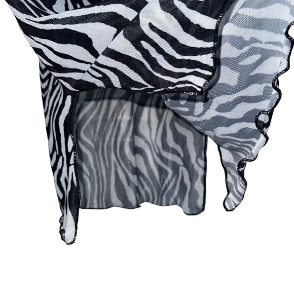 NWOT SXY SHEER  BEACH COVERUP BODYCON DRESS IN ZEBRA PRINT SIZE SMALL 4 - Picture 6 of 15